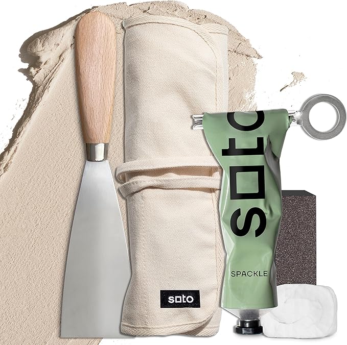 soto Small Hole Repair, Beige, 7-Piece Kit (No. 09 Rough Sketch) - High Strength Small Hole Repair Kit for use on: Walls, Drywall, Ceiling, Furniture, Cabinets