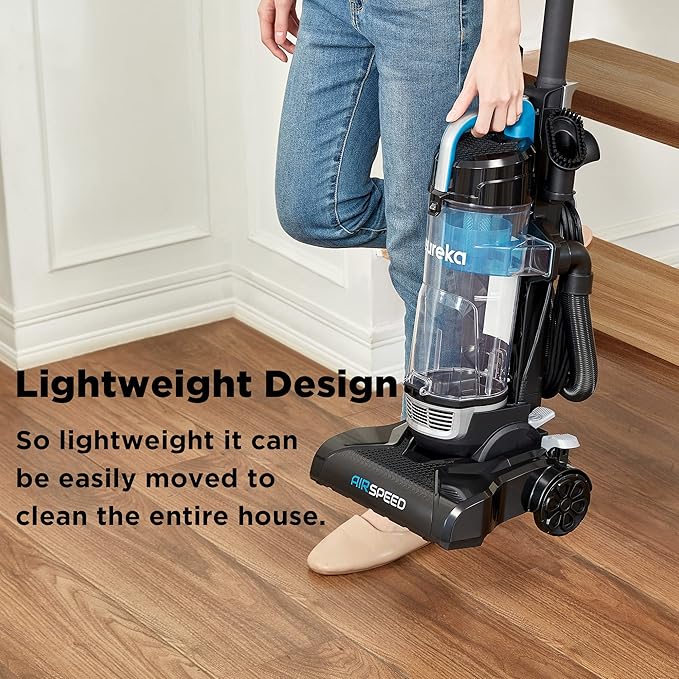 Eureka NEU10AE5 Powerful Bagless Upright Vacuum Cleaner Carpet and Floor, AirSpeed Ultra-Lightweight Vacuum Cleaner, w/ Replacement Filter, Blue