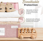 Closet Bins for Organization – 12x12x10 Foldable Boxes for Clothes, Fabric Trapezoid Storage Bins, Storage Baskets, Decorative Storage Baskets, Sweaters, Baby Clothes, Nursery– Pink, 3 Pack