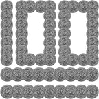 100 Pcs Stainless Steel Scouring Pads Heavy-Duty Metal Sponge Scrubbers for Kitchen & Grill Cleaning, Rust-Resistant Steel Wool for Pots, Pans, Oven 2.5"x1.5"
