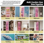 10 Tier Hanging Shoe Rack - Heavy Duty Behind The Door Hanging Shoe Rack, Sturdy Oxford Cloth, 20+ Pairs Over The Door Shoe Cabinet for Boots and Sneakers - Save 50% Closet Space! (Pink)