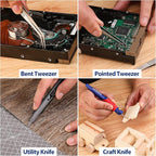 WORKPRO 33PCS Precision Repair Tool Set Includes Pliers Set, Screwdrivers Set, Craft & Utility Knife, Tweezers, Electronic Repair Tool Kit with Pouch for Laptops, Phones, Computer & Gaming Accessories