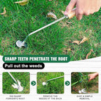BOOLOOEN3Pack Weed Puller Tool, Manual Hand Weeder Paver, Crack Weeder, Stainless Steel Crevice Weeding Digger Tool, Paving Brick Moss Removal, L-Shape Gardening Crack Tool for Lawn Edger and Driveway