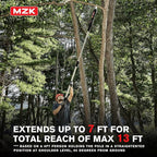 MZK 2-IN-1 Cordless Electric Pole Pruning Shears，20V Battery Powered Cordless Pruner, 1.2" Cutting Diameter, 13 FT MAX Extension Pole for Tree Trimming, Gardens, Orchards PS13D16