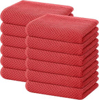 Homaxy 100% Cotton Waffle Weave Kitchen Dish Towels, Ultra Soft Absorbent Quick Drying Cleaning Towel, 13 x 28 Inches, 12-Pack, Brick Red