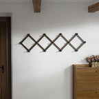 Dseap Accordion Wall Hanger:16'' High Wooden Wall Expandable Coat Rack,Hat Rack Holder,Accordion Hook for Baseball Caps,Coats,13 Peg Hooks,Dark Walnut