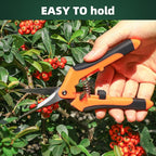 3 Pack Garden Pruning Shears, Stainless Steel Shears, Gardening Shears, Scissors, Garden Clippers, Pruning Snips, Pruning Shears for Gardening Tools(Orange)