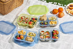 Ello Snap & Nest 10-Piece 3 Cup Plastic Divided Meal Prep Set, Reusable Food Containers for Healthy Eating, Freezer, Dishwasher Safe, Seafoam