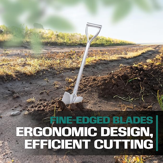 2wayz | Garden Shovel - 32.2 x 6.9 in - Heavy Duty Stainless Steel Edging & Digging Spade for Gardening, Landscaping, Tree Planting, Farming, and Yard Work - Durable Farmer & Gardener Tool