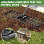 Lawn Leveling Rake, 30 Inch Heavy Duty Lawn Leveler with Adjustable Handle, Yard Soil Grass Dirt Leveling Rake Ground Level Tool (5FT)