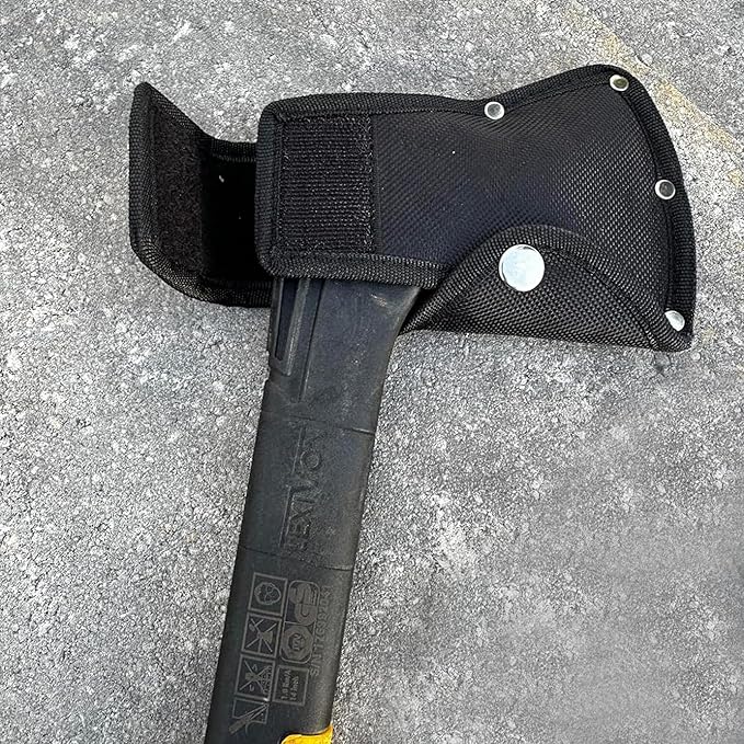 Axe Blade Cover Sheath 6.1''x4.1'' for 1-1/4lb Axe, Hatchet Head Holster with Double Snap Closure, Protective Nylon Case for Outdoor Hiking Work Camping Blade Protection, Fits Small Axes