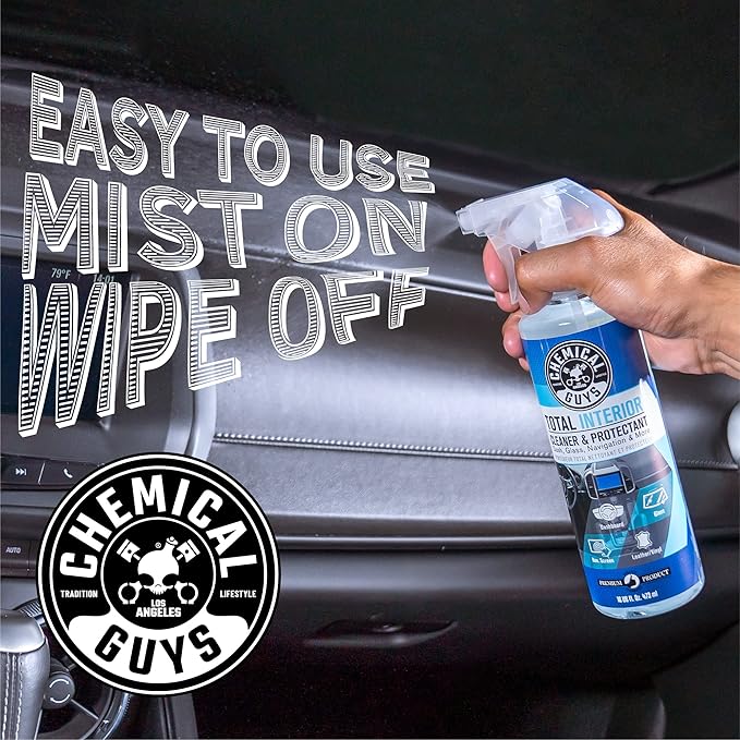 Chemical Guys Total Interior Cleaner and Protectant - Safe for Cars, Trucks, SUVs, Jeeps, Motorcycles, RVs, and More, 16 fl oz (2-Pack)
