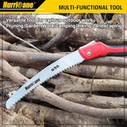 HURRICANE Folding Hand Saw, 10 Inch Pruning Saw, Hand Saw for Wood Cutting, Camping Tree Saw with SK5 Curved Blade, Triple-cut Razor Teeth, Outdoor Portable Saw for Tree Trimming, Gardening, Hiking