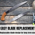 KAKURI Japanese Pruning Saw with Sheath 8.2" for Tree Trimming - Hand Tree Saw for Gardening, Camping, Bushcraft - Non Slip Cork Handle - Made in Japan