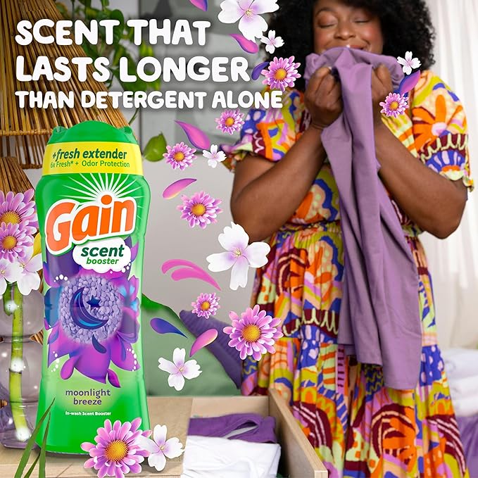 Gain In-Wash Laundry Scent Booster Beads, Moonlight Breeze Scent, 24.0 OZ, Fresh Extender + Odor Protection
