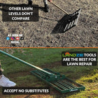 LANDZIE - The Original Lawn Leveling Rake – 36" Steel Handle Yard Leveler, Lawn Level Tool for Creating a Flat Surface - Works for Soil, Dirt, Topdressing, and Ground