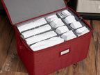 Covermates Keepsakes - Adjustable Zip-Top Storage Box - Configurable FlexGrid Compartments - Heavy Duty Polyester- Reinforced Handles - Stackable Design - Indoor Storage, Red Heather