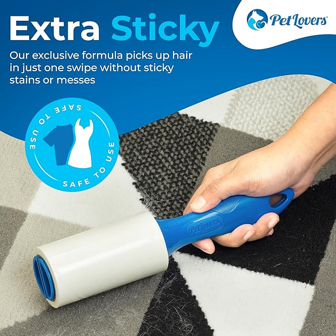 PetLovers Extra Sticky Lint Roller Mega Value Set for Pet Hair Removal, Dog and Cat Lint Remover, 10 Pack 1,000 Sheets