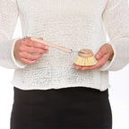 REDECKER Tampico Fiber Bristle 2-Inch All-Purpose Kitchen Dish Scrub Brush with Beechwood Handle - Bamboo Dish Brush Alternative for Pots, Pans, and Kitchen Utensils - Wood Dish Brush