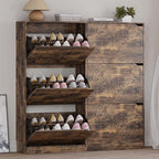 BORNOON Shoe Cabinet with 6 Flip Drawers, Slim Narrow Shoe Storage Cabinet, Freestanding Shoe Organizer for Entryway, Hallway, Foyer