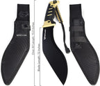 WEYLAND Kukri Machete Knife with Tactical MOLLE Sheath - Fixed Full Tang Steel Blade Machete for Cutting Trees Heavy Duty for Clearing Brush, Yard Work, Gardening, Camping and Hiking