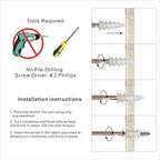 Self Drilling Plastic Drywall Anchors with Stainless Steel Screws Assortment Kit 100PCS, 50 Plastic Anchors and 50 Flat Head Screws, Dry Wall Anchors (100, #8)