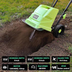 12 Inch Small Electric Corded Garden Tiller Cultivator 15 AMP Power Rototiller for Gardening with Adjustable Wheels