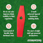 FORESTER 12" Universal Mulching Blade - Brush Cutter Blade for Weedeater | Tapered Steel Brushcutter Attachment | Fits 1" and 20mm Arbor