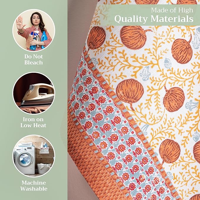 Maison d' Hermine Kitchen Towels Set of 3 100% Cotton 27.50" x 20" Reusable Cloth Tea Dish Towels Absorbent with Hanging Loop for Kitchen, Home, Dining, Cocktail Parties (Harvest Festival)