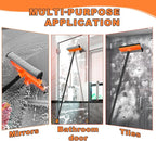 JEHONN Window Squeegee for Home Cleaning, 2-in-1 Car Windshield Washer Kit with Extension Pole 54.5 inches, Extendable Shower Glass Cleaner Tool for Mirror Auto Truck (Long & Short Handle Included)