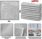 XANGNIER 8 Pcs Multipurpose Wire Dishwashing Rags,New Upgrade Non Scratch Wire Dishcloth,Steel Wool Cleaning Cloths,Multi Purpose Metal Mesh Miracle Cleaning Cloths for Kitchen,Dishes,Sink