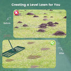 Goplus Lawn Leveling Rake, 30" x 10" Heavy Duty Level Lawn Tool w/ Ergonomic Handle for Soil, Effort-Saving Landscape Rake for Garden, Backyard, Golf Course, Farm, Pasture