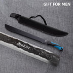 REAT Gardening Heavy Duty Machete,24" Full Tang Machete with Shaeth,Ergonomic No-Slip Handle,Machetes for Bushcraft, Outdoor Hunting, Garden Cutting Trees and Yard Work (Blue)