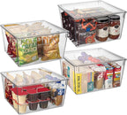 ClearSpace Plastic Storage Bins with Lids XL – Perfect Kitchen Organization or Pantry Storage – Fridge/Cabinet Organizers