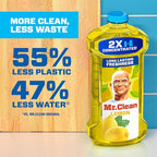Mr. Clean All Purpose Cleaner, Floor Cleaner for Mopping Home, Bathroom, & Kitchen, Cleaning Liquid for Mop & Bucket, Cleaning Supplies, Multi-Surface Dilutable, Lemon, 41oz (Pack of 4)