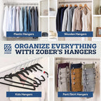 ZOBER Purple Velvet Hangers 50 Pack - Clothes Hangers, Coat Hanger for Pants & Dress Clothes - Non Slip w/ 360 Degree Swivel, Holds up to 10 lbs - Strong Felt Hanger for Clothing