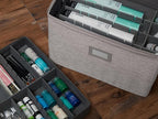 Covermates Keepsakes - Adjustable Zip-Top Storage Box - Configurable FlexGrid Compartments - Heavy Duty Polyester- Reinforced Handles - Stackable Design - Indoor Storage, Grey Heather
