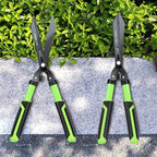 Professional Heavy Duty Hedge Shears 23" - Serrated Blade & Dual Shock Handle, Ergonomic Gardening Clippers with Anti-Rust Coating