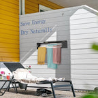 Foldable Wall Mounted Drying Rack, 17'' Wide Aviation Aluminum Laundry Clothes Rack Collapsible with 4 Rods, 100LB Capacity, Pull Out Design Towel Drying Rack for Laundry Wall (Black, 17")