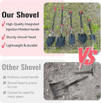 SHARK ATTACK Garden Shovel Set with D-Grip Handles - Multi-Size Steel Garden Shovels with Powder Coating for Digging, Planting & Car Emergency