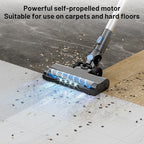 Cordless Vacuum Cleaner with Self-Standing, LED Screen Stick Vacuum Cleaners for Home, Lightweight Powerful Suction Vacuum, 6-in-1 Rechargeable Vacuum for Carpets, Pet Hair, Hardwood Floors