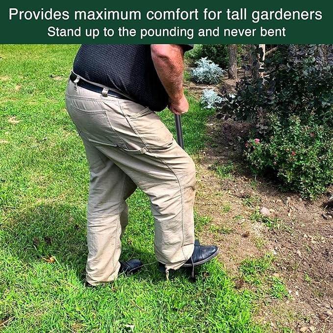 Edger Lawn Tool, Manual Garden Edger Long Handle 40-48 inch, Steel Hand Saw-Tooth Border Sidewalk Landscape Yard Grass Weed Half Moon Edger Shovel for Lawns