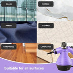 Comforday Multi-Purpose Handheld Pressurized Steam Cleaner with 9-Piece Accessories, Handheld Steamer Perfect for Stain Removal, Curtains, Car Seats, Floor, Bathroom, Window Cleaning (Purple)