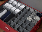 Covermates Keepsakes - Adjustable Zip-Top Storage Box - Configurable FlexGrid Compartments - Heavy Duty Polyester- Reinforced Handles - Stackable Design - Indoor Storage, Red Heather