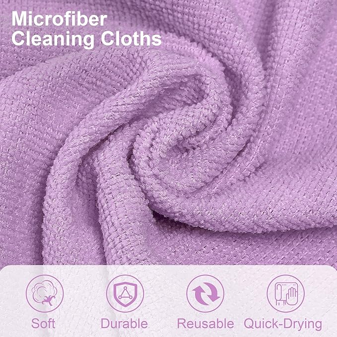 LIVOS Microfiber Cleaning Cloth Roll - 80 Pack, Reusable Paper Towels Purple Tear Away Towels, Microfiber Towels for Cars, Super Absorbent Lint Free Cleaning Rags for House,Kitchen,Window-11.5"x11.5"