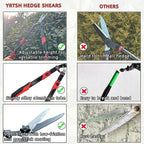 Hedge shears, Extendable 26"-32" Hedge Clippers with Sharp Wavy Blade, Manual Hedge Trimmer for Trimming Borders and Shaping Shrubs, Garden Shears Pruner for Lawn and Yard Tools