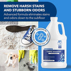 Unique Carpet Shampoo & Stain Remover, 128 oz - Pet Odor Eliminator and Bacteria and Enzyme Cleaner for Cat Urine, Dog Urine, Red Wine, Old Stains - Carpet Cleaner Spray for Machines & Manual Use