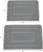 Bathroom Floor Mat,Boho Bathroom Mat,Super Absorbent Bath Rug, Non Slip WashableBathroom Rugs, Quick Dry Shower Mats, Ultra Soft Bath Mat Towel,Grey,18"*30"