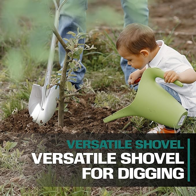 2wayz | Garden Shovel - 32.2 x 6.9 in - Heavy Duty Stainless Steel Edging & Digging Spade for Gardening, Landscaping, Tree Planting, Farming, and Yard Work - Durable Farmer & Gardener Tool