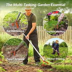 63-Inch Stirrup Hoe Garden Tool - Action Hoe with 15° Sharp Spring Steel Blade & Anti-Loosening Nut, Adjustable Long Handle Weeding Tool for Flower Beds, Yard, and Farm Weeding